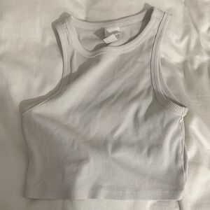 H&M Ribbed Crop Top - Light Gray